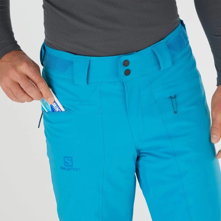 Turquoise Salomon Brilliant Men's Ski Pants | IE MF3012